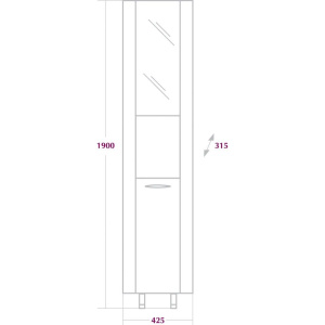 Купить Шкаф-пенал с зеркалом Onika Дюна 30.15У R в Москве с доставкой Шкаф-пенал с зеркалом Onika Дюна 30.15У R