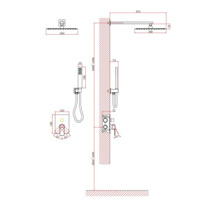 Душевой комплект D&K Bayern.Liszt DA1515707A04 С ВНУТРЕННЕЙ ЧАСТЬЮ, матовое золото