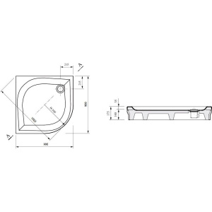 Поддон для душа Ravak Galaxy Elipso-90 EX под облицовку