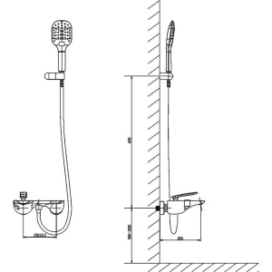 Смеситель для ванны с душем Timo Helmi 4014/00-16Y