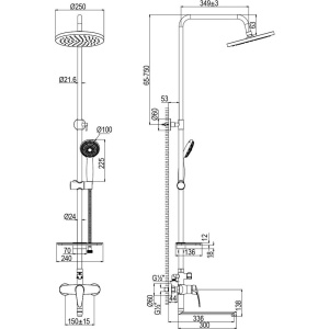 Душевая стойка Lemark Linara LM0462CF хром