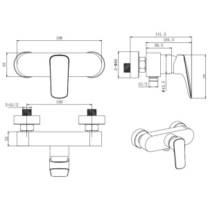Смеситель для душа Aquatek Вега AQ1060CR хром