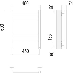 Купить Полотенцесушитель электрический Terminus Сицилия П6 450x600, матовый белый в Москве с доставкой Полотенцесушитель электрический Terminus Сицилия П6 450x600, матовый белый