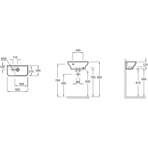 Купить Рукомойник Jacob Delafon Struktura EGJ112-00 в Москве с доставкой Рукомойник Jacob Delafon Struktura EGJ112-00