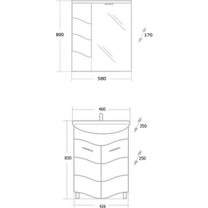 Мебель для ванной комнаты Onika Лайн 45