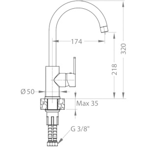 Смеситель для кухни Alveus Tonia 1129053