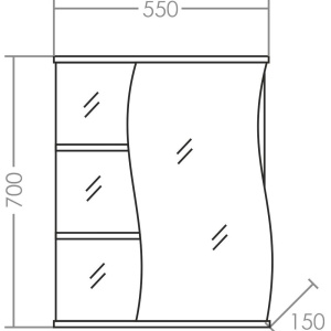 Зеркало-шкаф СанТа Волна R 55