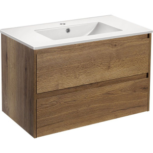 Купить Тумба с раковиной Vincea Gio 80 дуб табак в Москве с доставкой Тумба с раковиной Vincea Gio 80 дуб табак