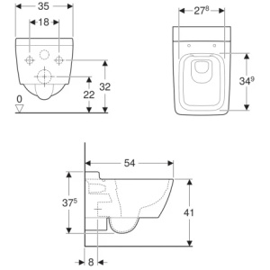 Унитаз подвесной Geberit Xeno2 500.500.01.1 безободковый