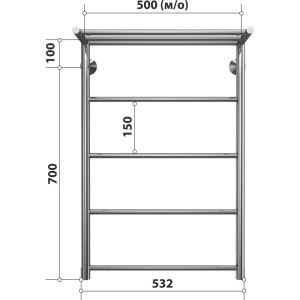 Полотенцесушитель водяной Stelmix П5 50х80 с полкой