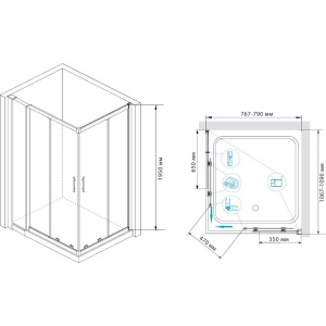 Купить Душевой уголок RGW Hotel HO-43 110x80 см с полками в Москве с доставкой Душевой уголок RGW Hotel HO-43 110x80 см с полками
