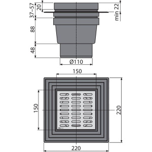 Купить Душевой трап AlcaPlast APV13 в Москве с доставкой Душевой трап AlcaPlast APV13