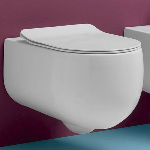 Купить Унитаз подвесной Kerasan Flo 311130 безободковый, белый матовый в Москве с доставкой Унитаз подвесной Kerasan Flo 311130 безободковый, белый матовый