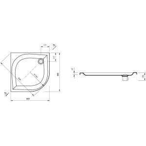 Купить Поддон для душа Ravak Galaxy Elipso-80 LA в Москве с доставкой Поддон для душа Ravak Galaxy Elipso-80 LA