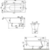 Акриловая ванна Villeroy & Boch Oberon UBQ177OBE2V-01 170x70 см, с ножками, цвет альпийский белый