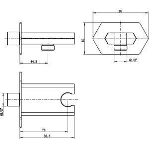 Шланговое подключение Lemark LM3985C c держателем для душа