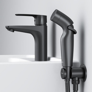 Купить Смеситель для раковины AM.PM Gem F90A03022 с гигиеническим душем в Москве с доставкой Смеситель для раковины AM.PM Gem F90A03022 с гигиеническим душем