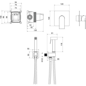 Гигиенический душ со смесителем Aquatek Лира AQ1419CR хром