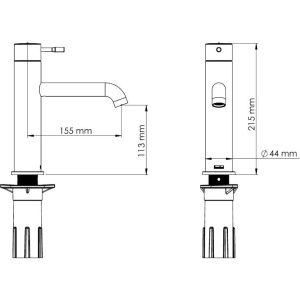 Смеситель для раковины Teska Atlas Leo S E5714 черный матовый