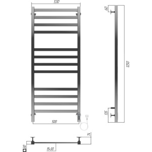 Полотенцесушитель электрический Terminus Ното П12 500х1250