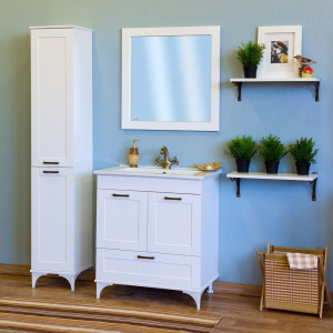 Купить Шкаф-пенал Sanflor Ванесса 2 L, напольный, белый в Москве с доставкой Шкаф-пенал Sanflor Ванесса 2 L, напольный, белый