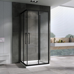 Душевой уголок Abber Schwarzer Diamant AG02090BH-S90B 90x90, профиль черный, стекло прозрачное