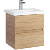 Тумба с раковиной SanStar Тоскана 50, дуб сонома светлый, раковина Kirovit Фостер 50