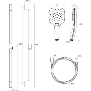 Душевой гарнитур Ravak X07S002 хром