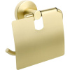 Держатель туалетной бумаги Fixsen Comfort Gold FX-87010 с крышкой, золото сатин