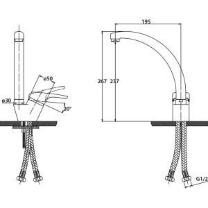 Смеситель для кухни Kaiser County 55244 хром
