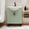 Тумба с раковиной Runo Марсель 65, напольная, мята