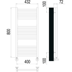 Купить Полотенцесушитель водяной Terminus Аврора П16 400х800 в Москве с доставкой Полотенцесушитель водяной Terminus Аврора П16 400х800