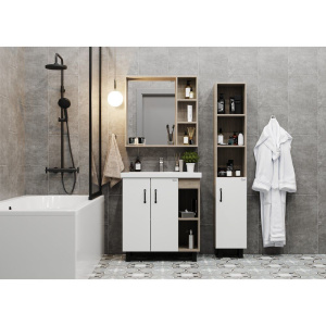 Тумба с раковиной Onika Тимбер 70.10 белая, дуб сонома