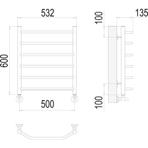 Полотенцесушитель водяной Terminus Виктория П6 500x600