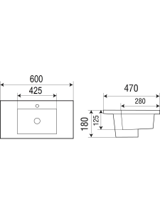 Раковина врезная 600х470х180 WeltWasser DEILBACH 7506-60 (10000003900)