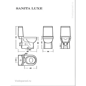 Купить Унитаз-компакт напольный с бачком и сиденьем микролифт Sanita Luxe Next WC.CC/Next/2-SlimDM/WHT.G/S1 в Москве с доставкой Унитаз-компакт напольный с бачком и сиденьем микролифт Sanita Luxe Next WC.CC/Next/2-SlimDM/WHT.G/S1