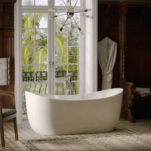 Акриловая ванна Sancos Jazz FB17 170x80 см, отдельностоящая, овальная, с каркасом, со сливом-переливом