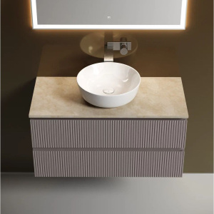 Купить Тумба с раковиной Sancos Snob T 100 см, doha soft, столешница бежевая, раковина CN6013 в Москве с доставкой Тумба с раковиной Sancos Snob T 100 см, doha soft, столешница бежевая, раковина CN6013