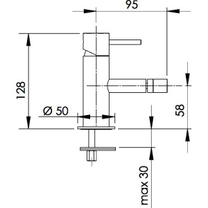 Смеситель для биде Remer X Style Inox SSX20B с донным клапаном click-clack