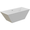 Акриловая ванна Artemis Tecla 170x75 см, отдельностоящая, с ножками, со сливом-переливом, белая матовая