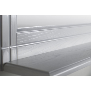 Зеркало ASB-Woodline Берта 85 белое, патина серебро, с полкой