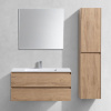 Мебель для ванной Vincea Luka 100, 2 ящика, натуральный дуб, с белой раковиной