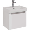 Тумба с раковиной Lemark Buno mini 50 белая глянцевая, 1 ящик