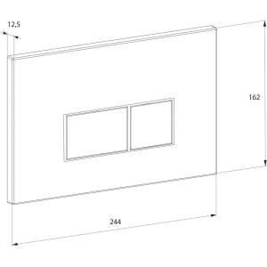 Кнопка смыва D&K Rhein, матовая хром