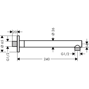 Купить Кронштейн для верхнего душа Hansgrohe Vernis Blend 27809000 хром в Москве с доставкой Кронштейн для верхнего душа Hansgrohe Vernis Blend 27809000 хром