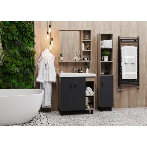 Тумба с раковиной Onika Тимбер 70.10 серая, дуб сонома