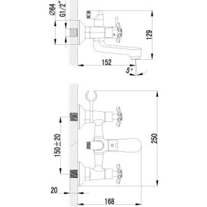 Смеситель для ванны с душем Lemark Partner LM6542C