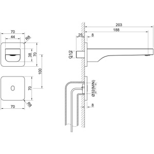 Смеситель для раковины Timo Torne 4373/17SM С ВНУТРЕННЕЙ ЧАСТЬЮ, золото матовое