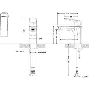 Купить Смеситель для раковины Bravat Vega F1121179CP в Москве с доставкой Смеситель для раковины Bravat Vega F1121179CP