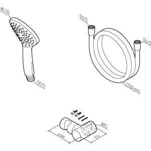 Душевой гарнитур AM.PM Gem F0119000 хром